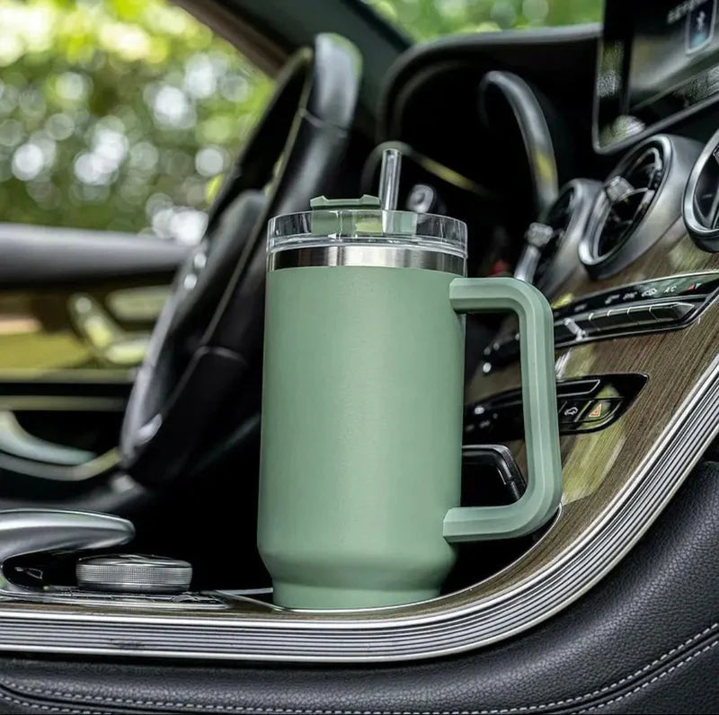 Stanley 40 Oz (1200ml) Stainless Steel Vacuum Insulated Tumbler With Straw – Leak-proof Quencher Cup For Hot & Cold Beverages, Travel Mug, Gym Water Bottle, Coffee Thermos -random Colors | Stanley | (with Box)