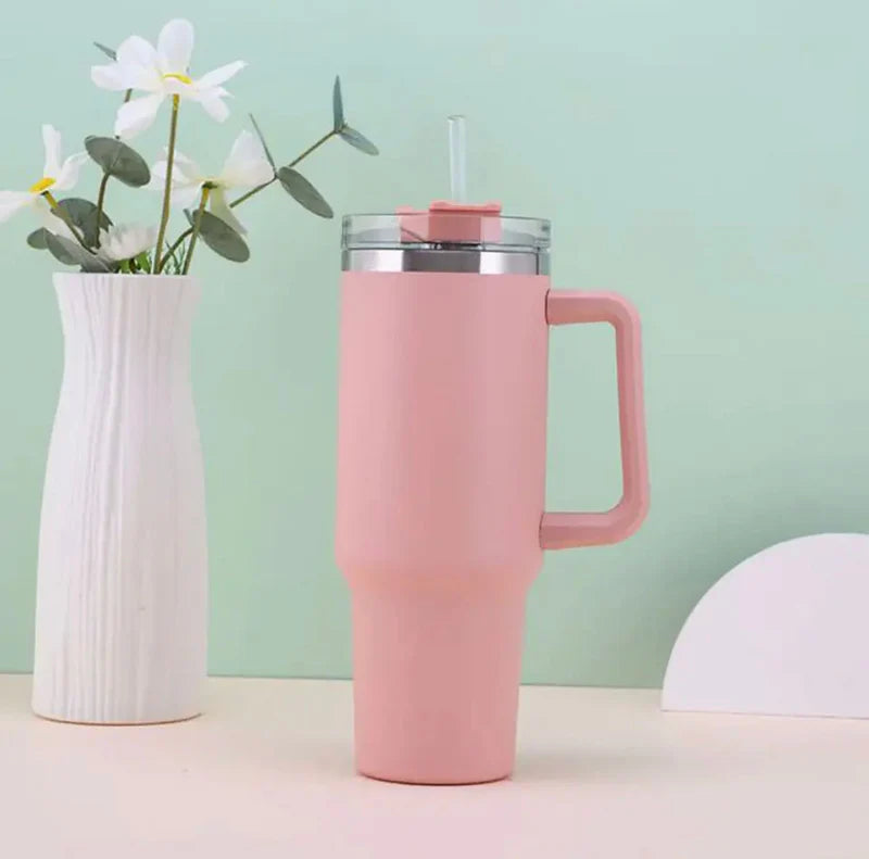 Stanley 40 Oz (1200ml) Stainless Steel Vacuum Insulated Tumbler With Straw – Leak-proof Quencher Cup For Hot & Cold Beverages, Travel Mug, Gym Water Bottle, Coffee Thermos -random Colors | Stanley | (with Box)