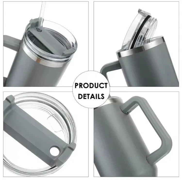 Stanley 40 Oz (1200ml) Stainless Steel Vacuum Insulated Tumbler With Straw – Leak-proof Quencher Cup For Hot & Cold Beverages, Travel Mug, Gym Water Bottle, Coffee Thermos -random Colors | Stanley | (with Box)
