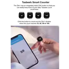 Smart Tasbih Tally Counter Ring For Muslims Zikr Digital Tasbeeh 5 Prayer Time Reminder Bluetooth High-end Smart Wearable Rings