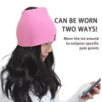 Migraine Relief Cap – Headache Relief Hat For Migraine Relief, Tension, One Size Fits All Headache Cap With Reusable Ice Gel Pack For Puffy Eyes, Stress Relief ( Random Color )