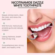 Niacinamide Whitening Toothpaste Dental Stains Removing Prevent Bad Breath Oral Cleaning Refreshing Reduces Plaque Toothpaste