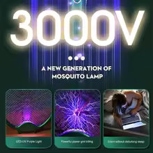 3000V Electric Mosquito Racket Mosquito Killer Lamp USB Rechargeable Foldable Mosquito Repellent Lamp Swatter Fly Swatter