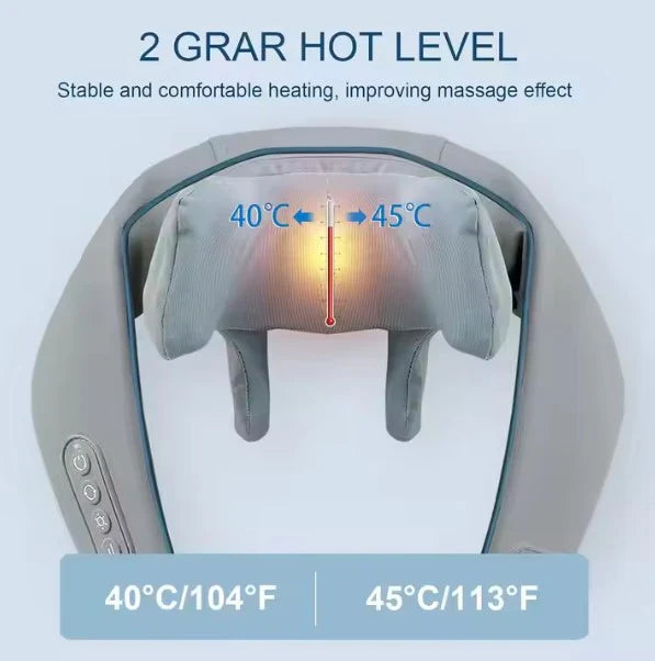 ANZEH.PK 5D Kneading Wearable Neck & Shoulder Massager with Heat, Portable Shiatsu Electric Massager for Pain Relief and Relaxation, Deep Tissue Back, Neck, and Shoulder Massage Pillow