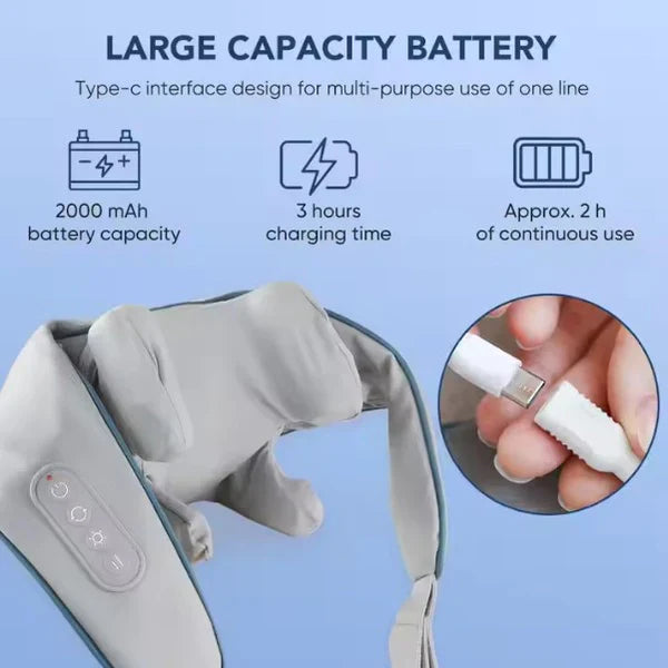 ANZEH.PK 5D Kneading Wearable Neck & Shoulder Massager with Heat, Portable Shiatsu Electric Massager for Pain Relief and Relaxation, Deep Tissue Back, Neck, and Shoulder Massage Pillow
