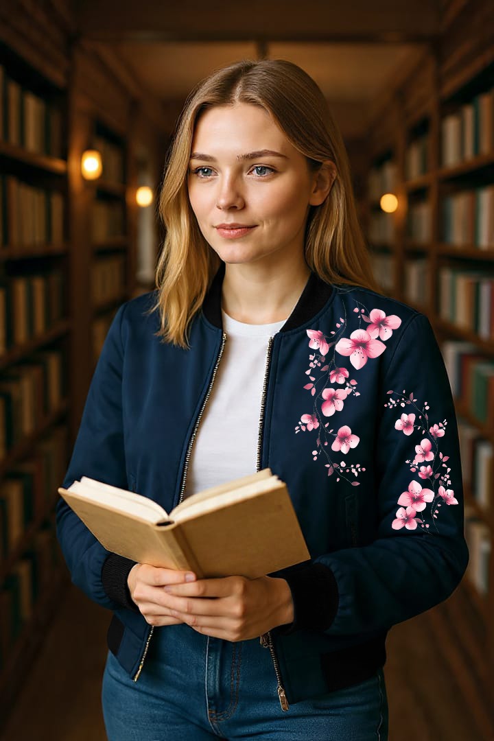 Stylish Ladies Bomber Zipper Jacket – Trendy &amp; Comfortable