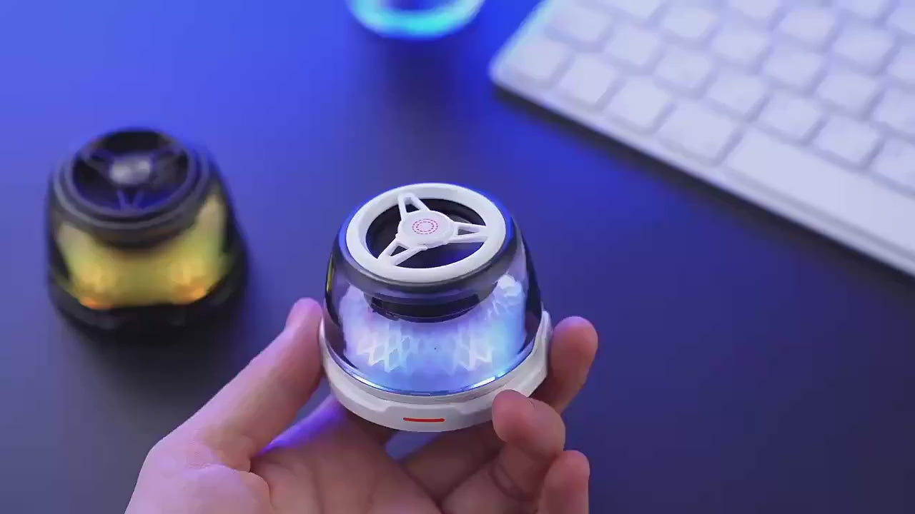 R9 Multi Functional Wireless Charger Mini Portable Bluetooth Speaker Phone Holder RGB Night Light All-in-one Machine HIFI Audio